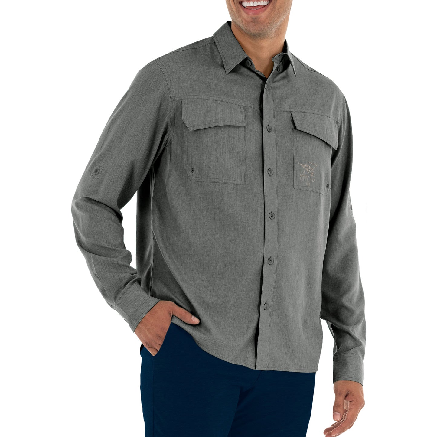 CAMISA HOMBRE CATIONIC FISHING MANGA LARGA / GUY HARVEY