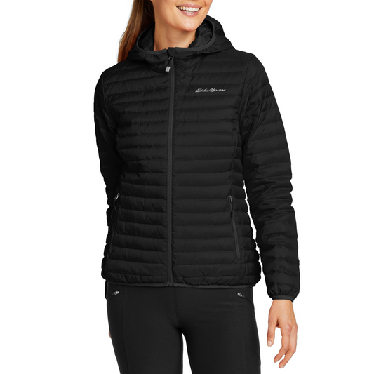 Chaqueta Microlight Down Hooded Eddie Bauer Mujer Negra | Outdoor Aventure Colombia