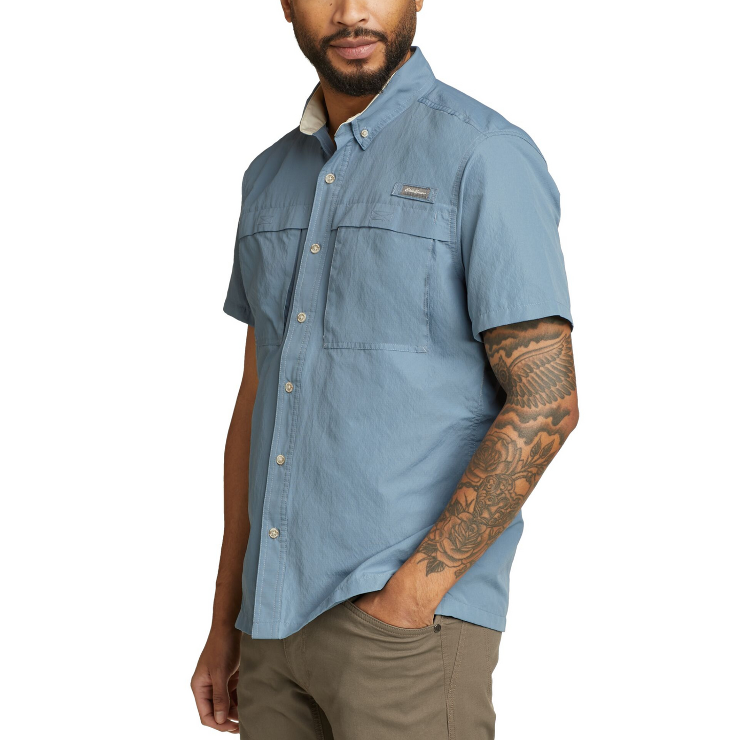 Camisa Hombre Ripstop Guide Eddie Bauer Azul | Outdoor Adventure Colombia