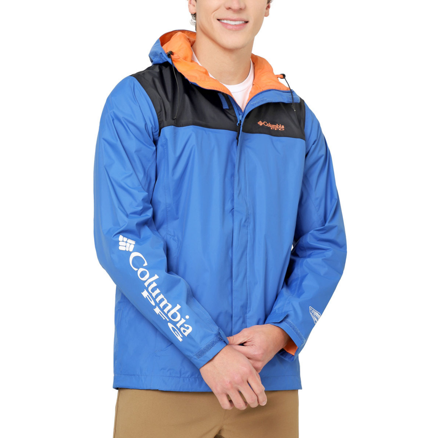 Chaqueta Columbia PFG Storm Hombre Azul con Naranja | Outdoor Adventure Colombia