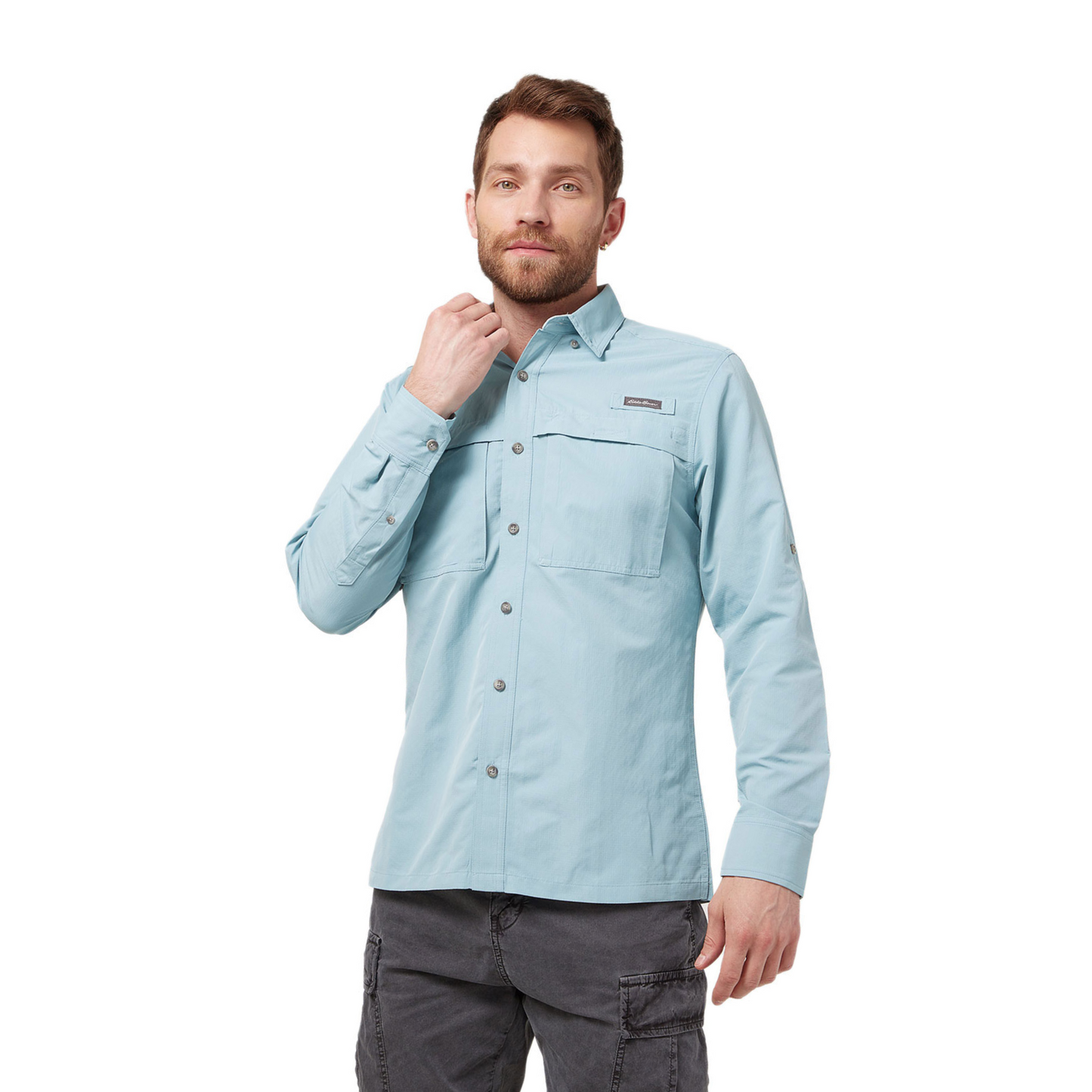 Camisa Azul Eddie Bauer Ripstop Hombre | Outdoor Adventure Colombia
