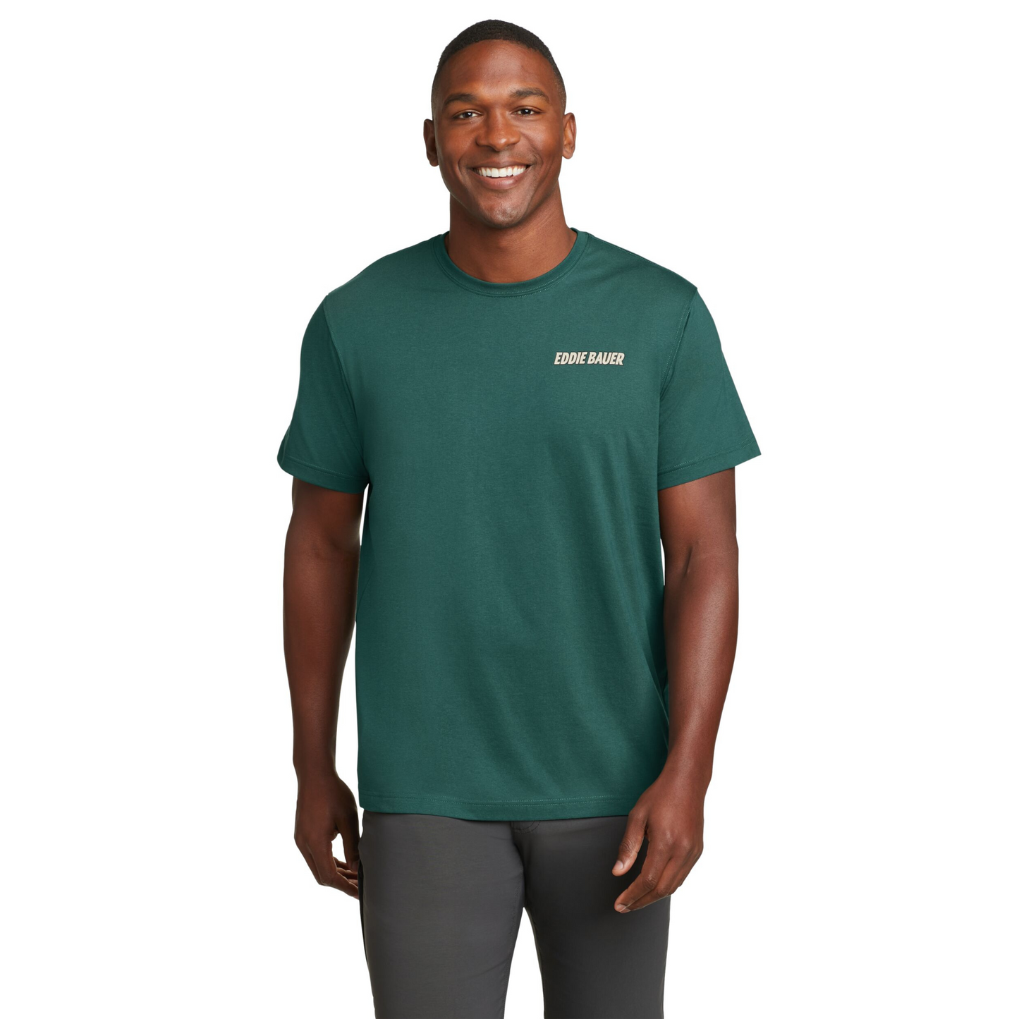 Camiseta Eddie Bauer Camp Scene Hombre Verde | Outdoor Adventure Colombia