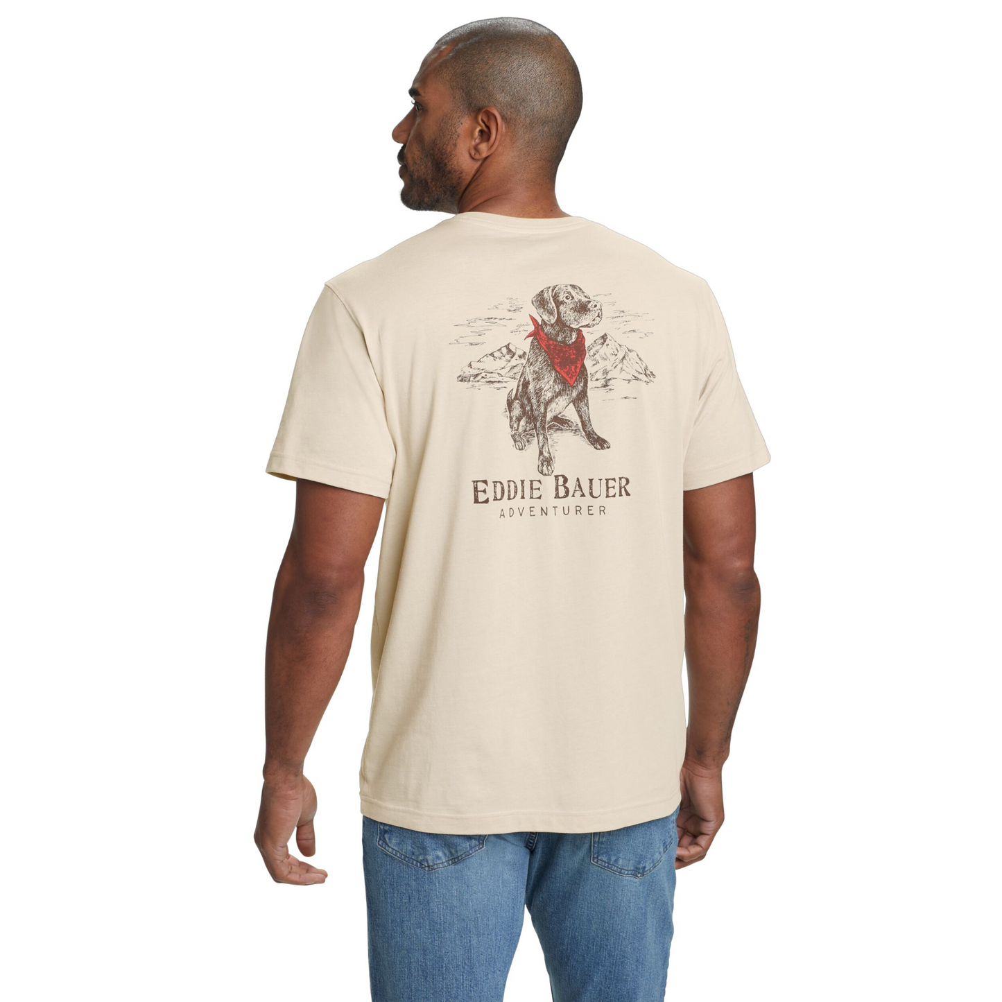 Camiseta Eddie Bauer Man's Best Friend Hombre Crema | Outdoor Adventure Colombia