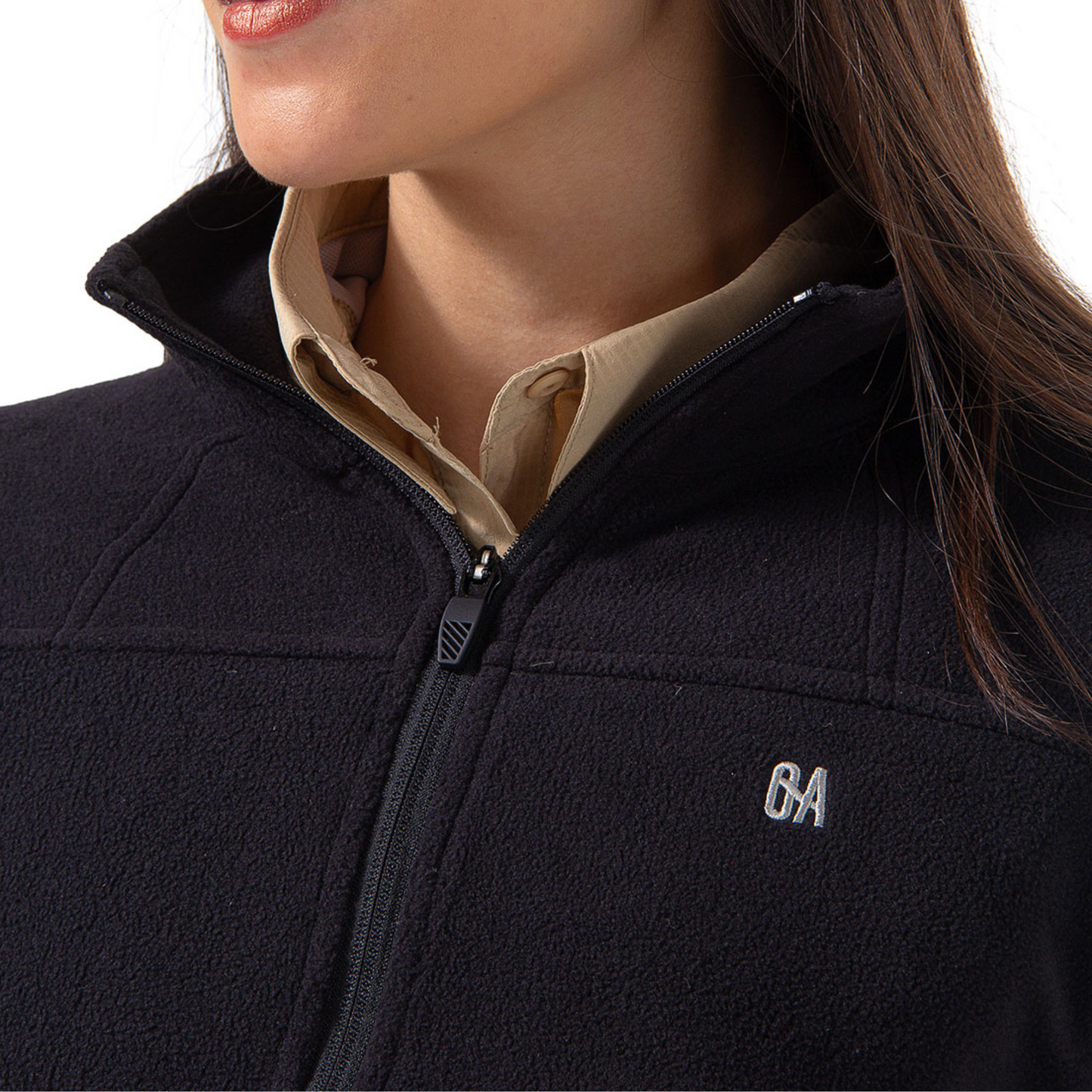 Chaqueta Polar OA Irazu Mujer Negra | Outdoor Adventure Colombia