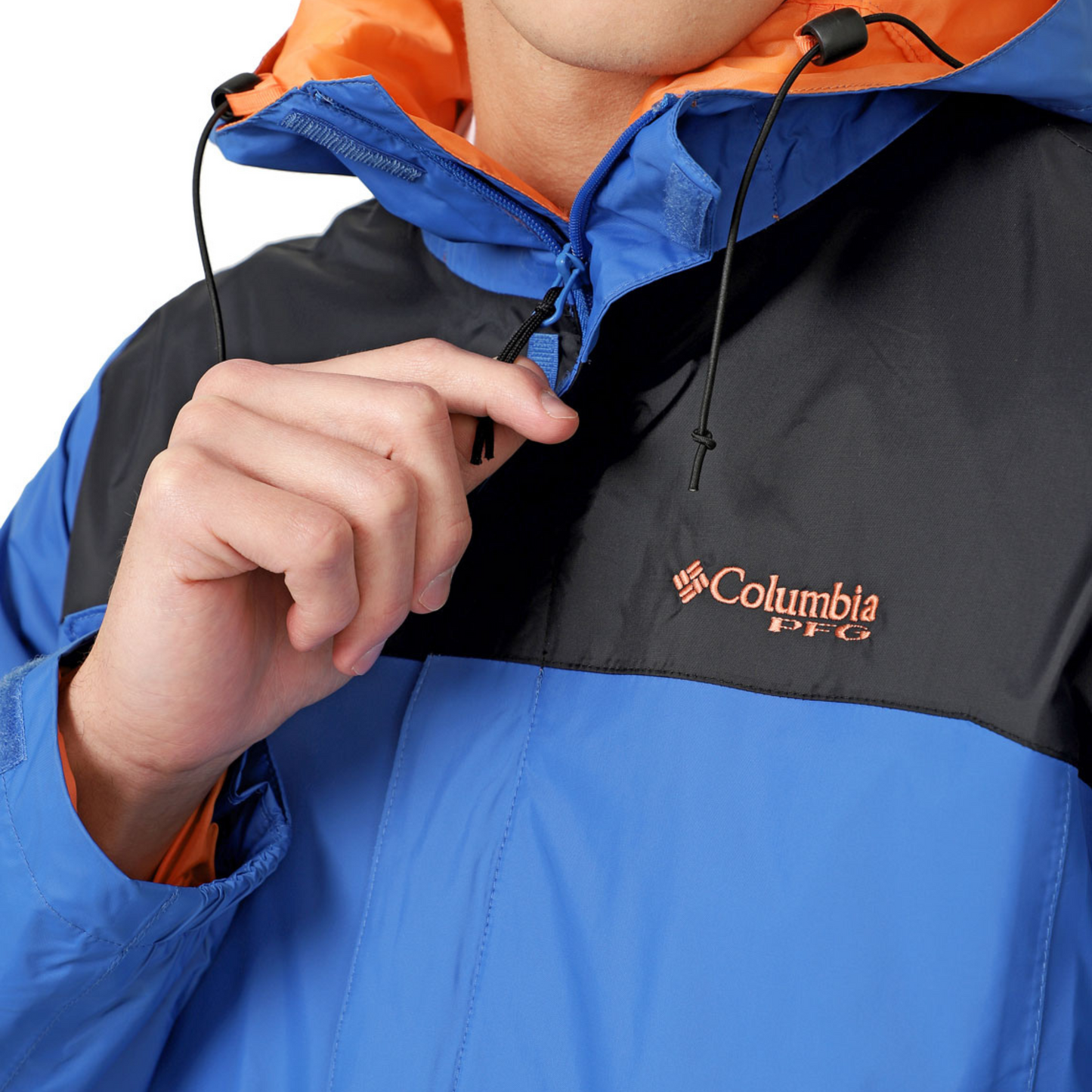Chaqueta Columbia PFG Storm Hombre Azul con Naranja | Outdoor Adventure Colombia
