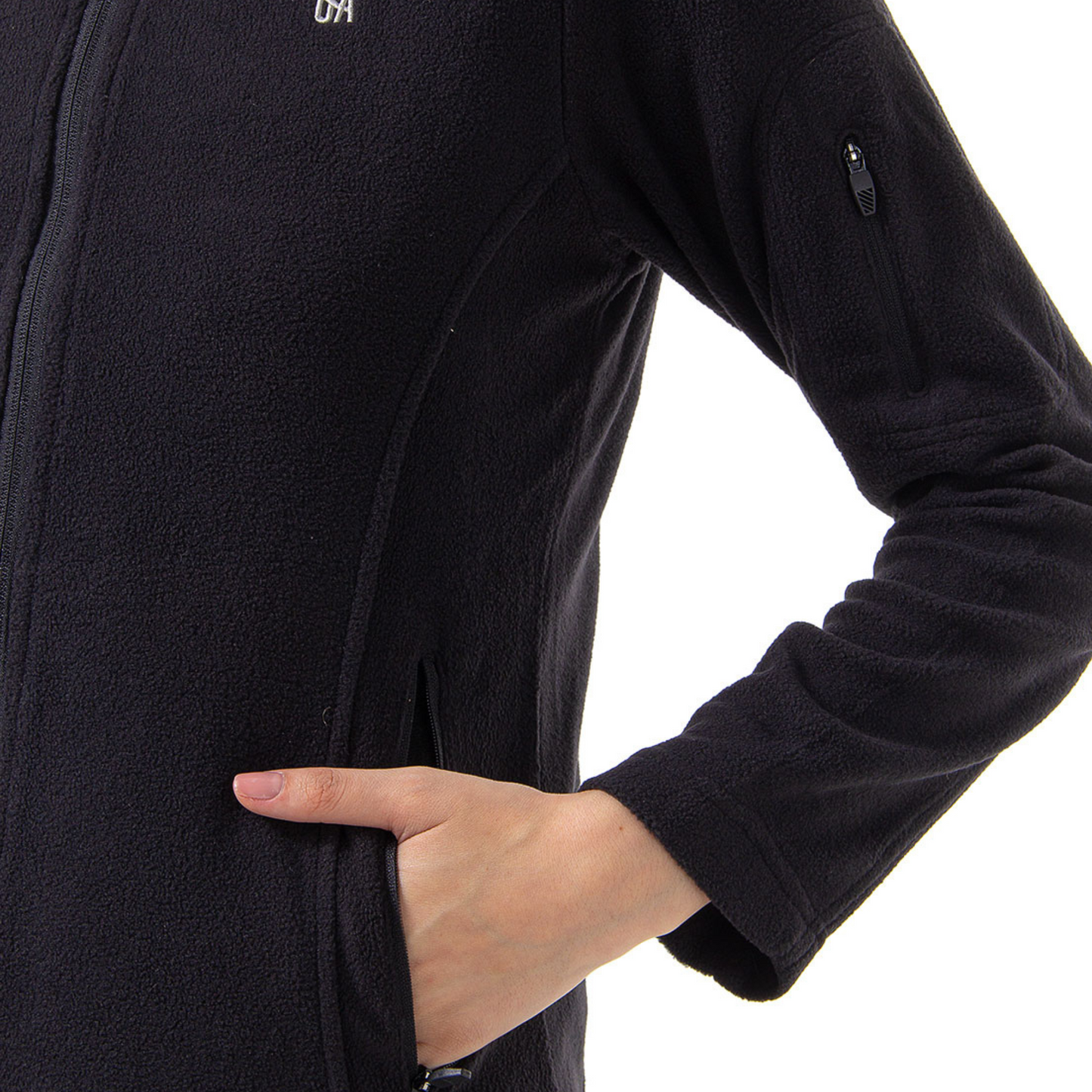 Chaqueta Polar OA Irazu Mujer Negra | Outdoor Adventure Colombia