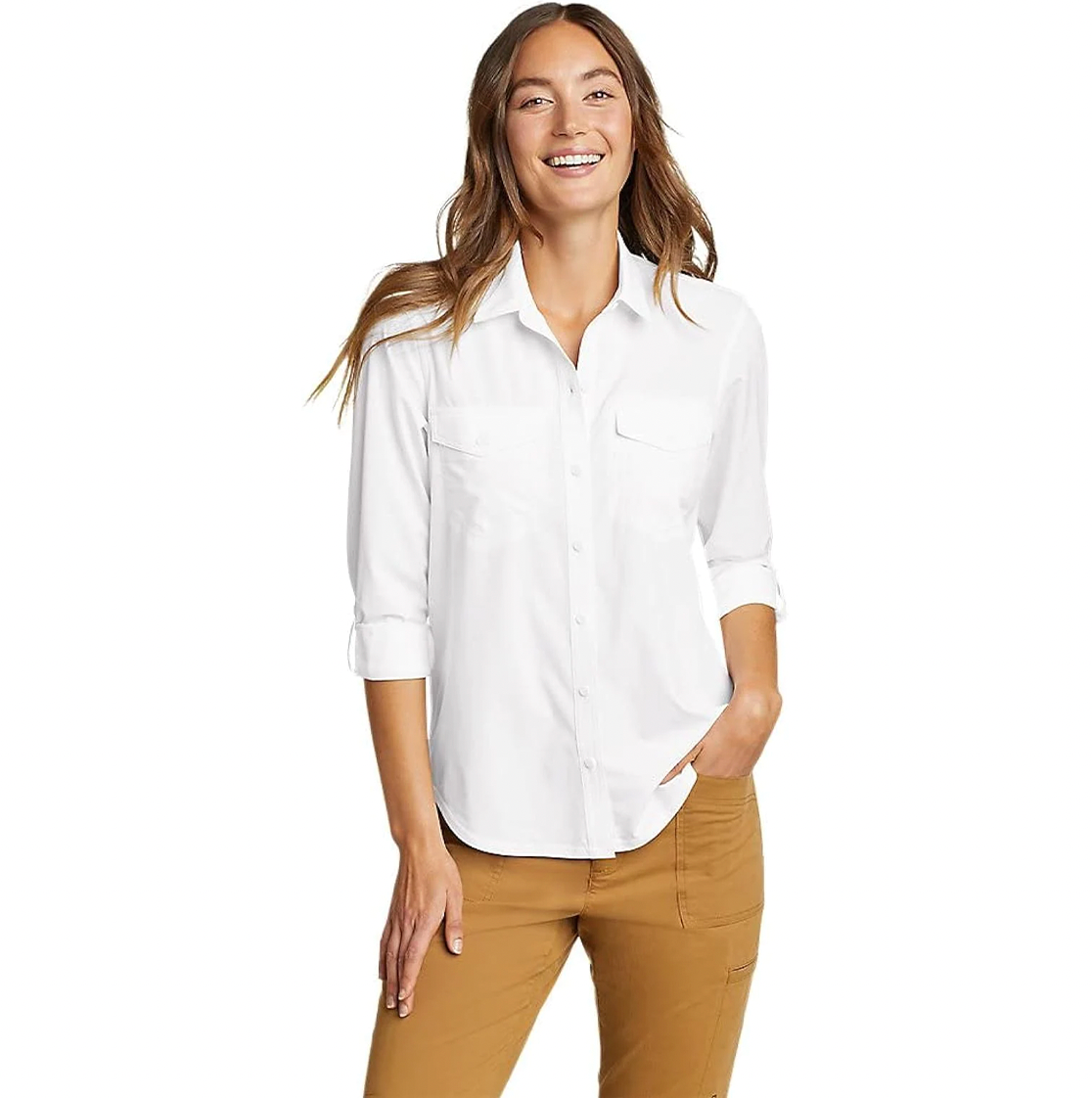 CAMISA MUJER DEPARTURE 2.0 MANGA LARGA / EDDIE BAUER