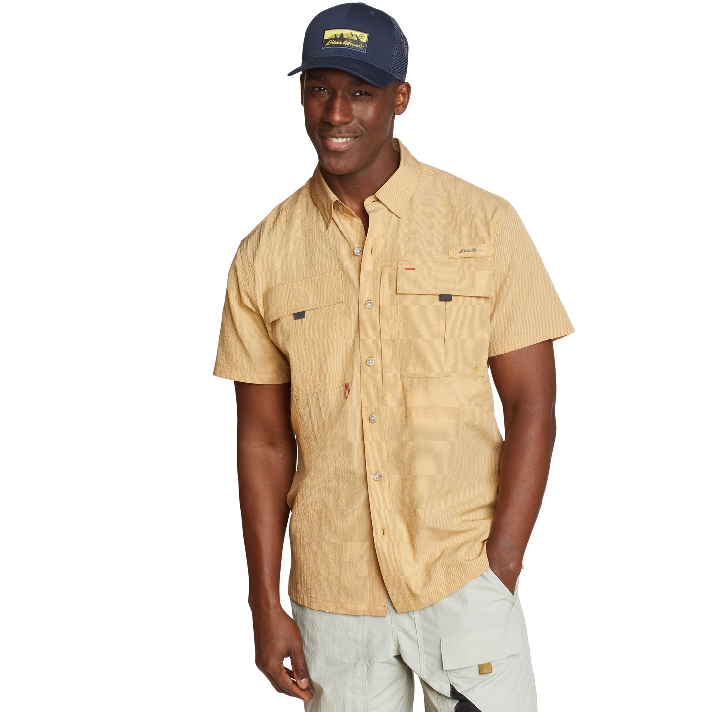 CAMISA HOMBRE/ UPF GUIDE 2.0 MANGA CORTA / EDDIE BAUER