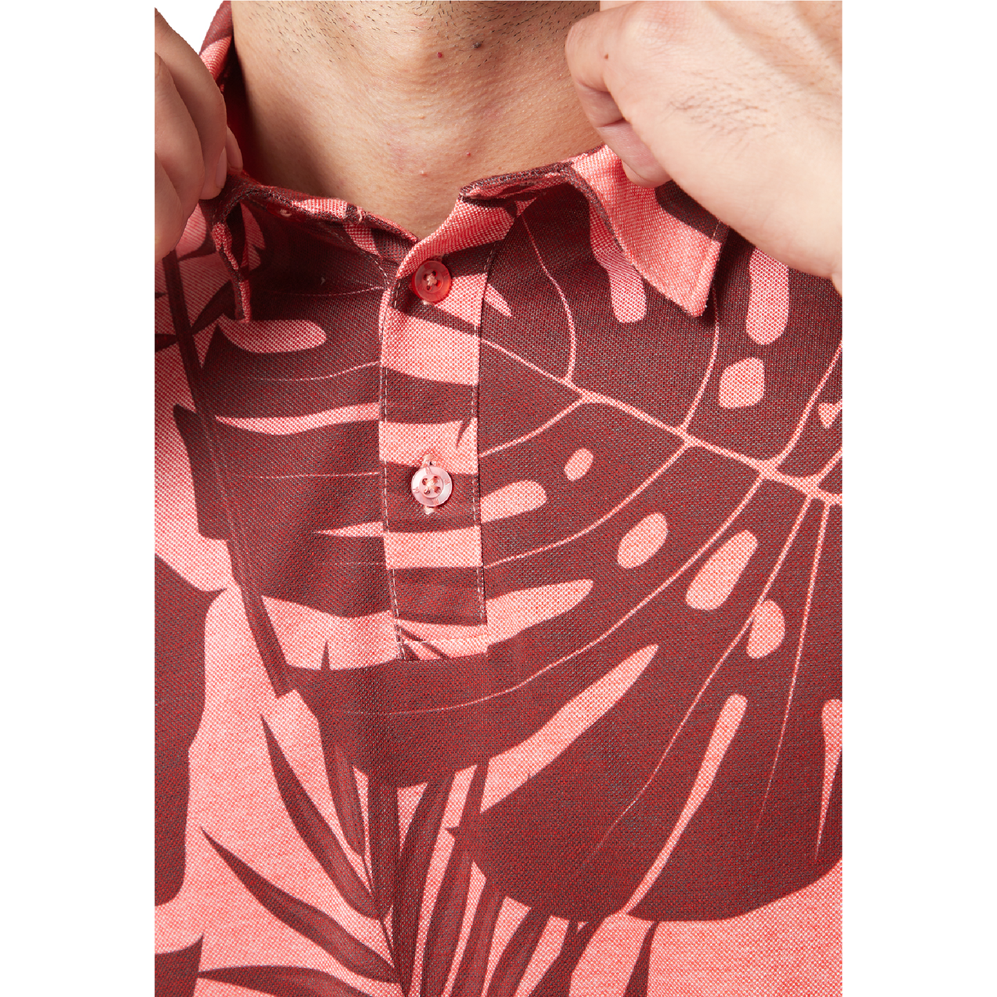 Camisa Polo Estampada Roja Hombre | Outdoor Adventure Colombia