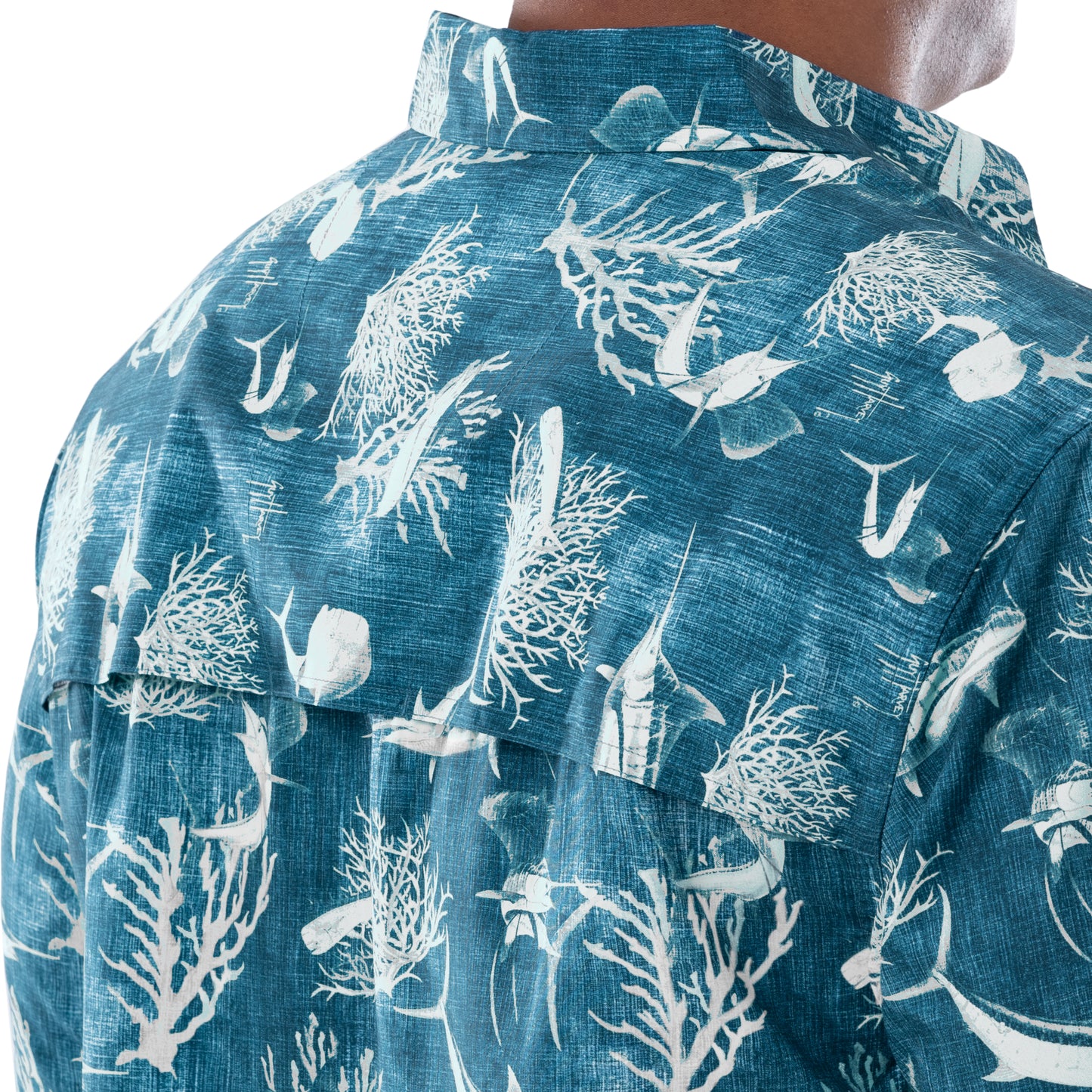 Camisa Guy Harvey Printed Hombre Azul | Outdoor Adventure Colombia