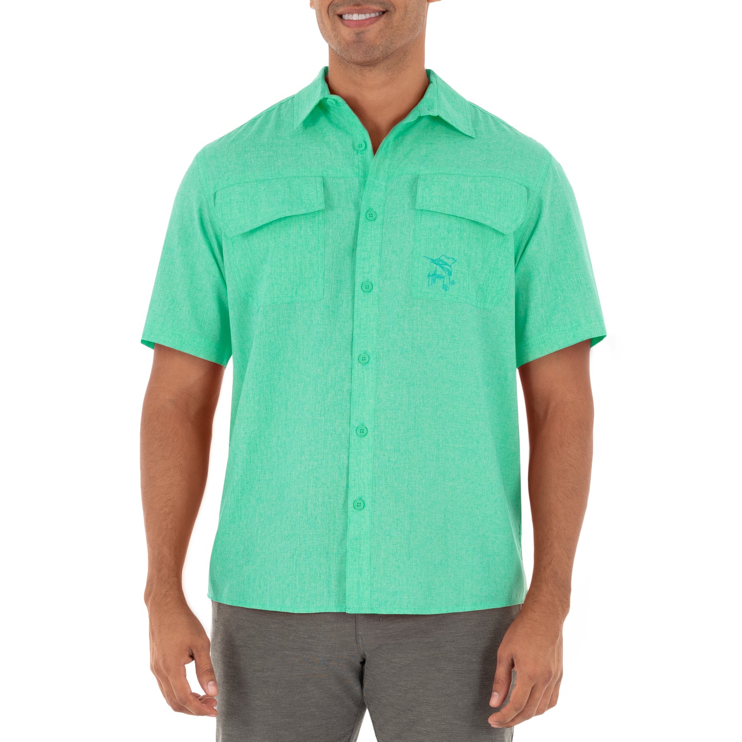 Camisa Verde Manga Corta Guy Harvey | Outdoor Adventure Colombia