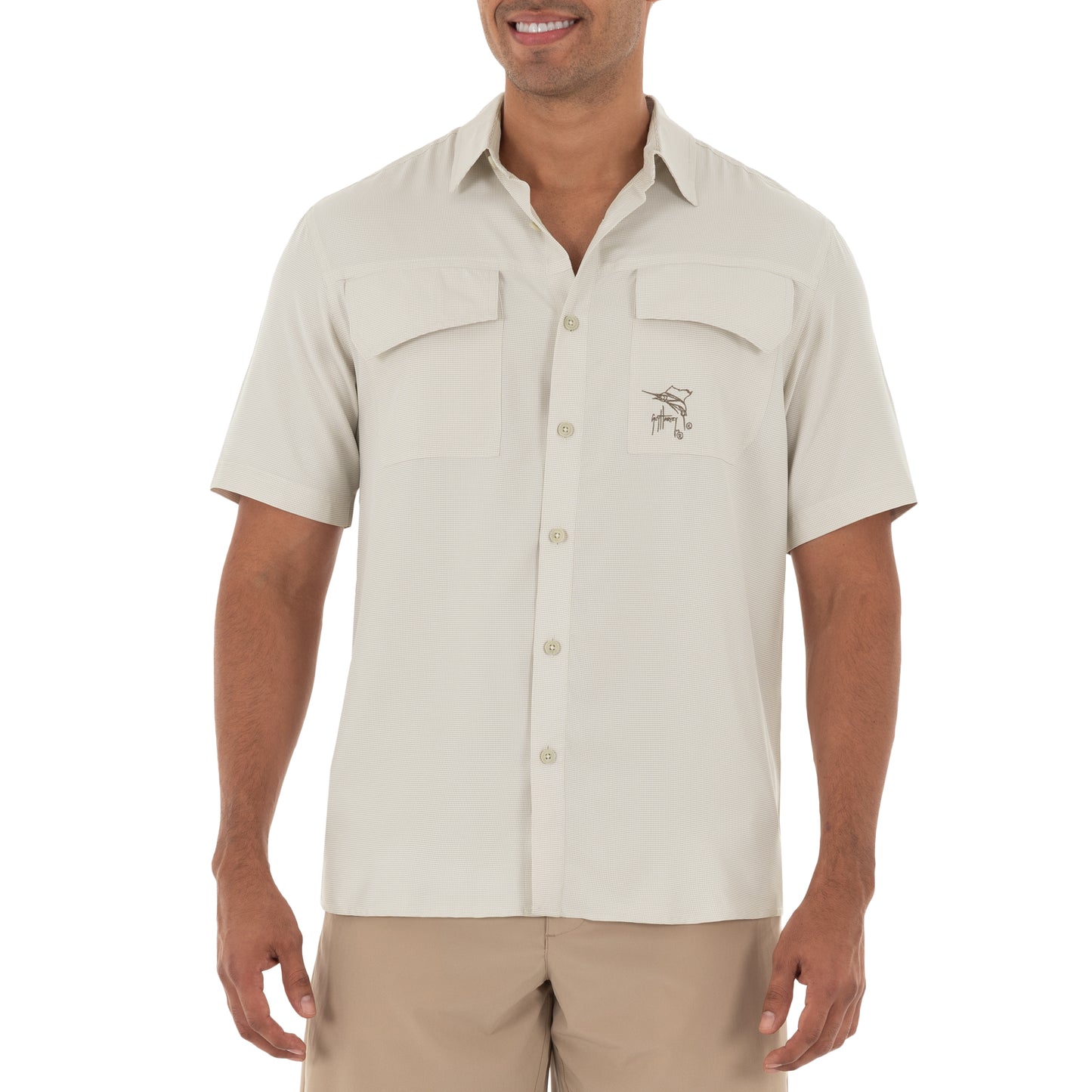 Camisa Manga Corta Guy Harvey Cationic Beige | Outdoor Adventure Colombia