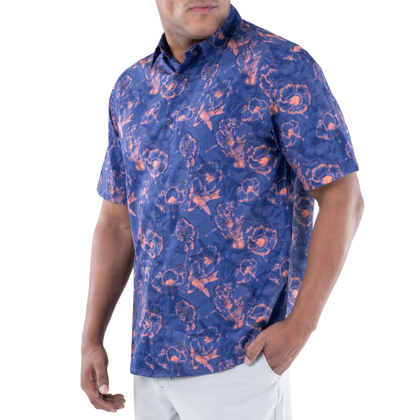 CAMISA HOMBRE HIBISCUS HEATHER SS / GUY HARVEY