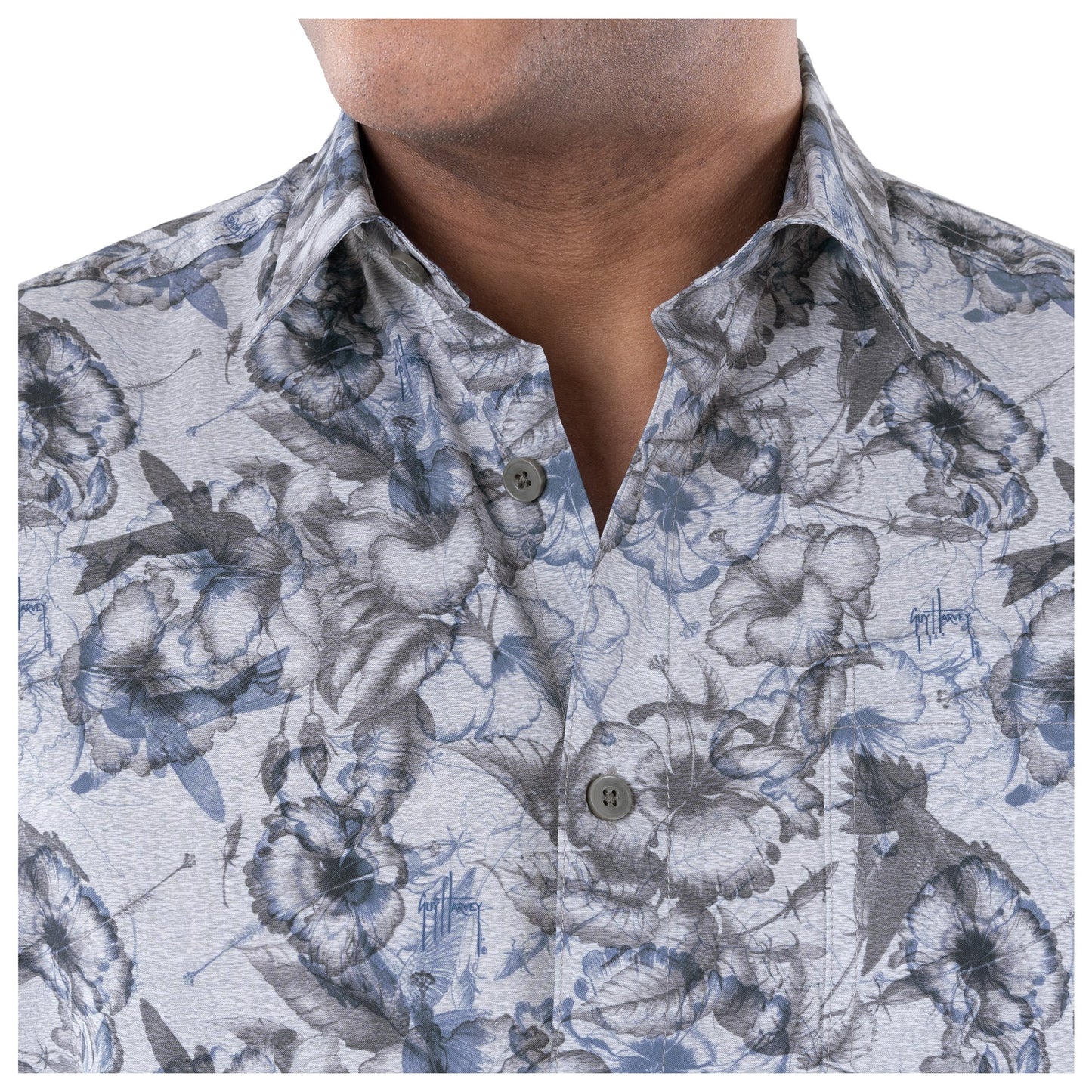 CAMISA HOMBRE HIBISCUS HEATHER SS / GUY HARVEY