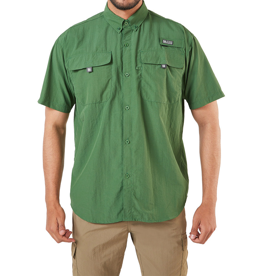Camisa OA Coiba Manga Corta Hombre Verde | Outdoor Adventure Colombia