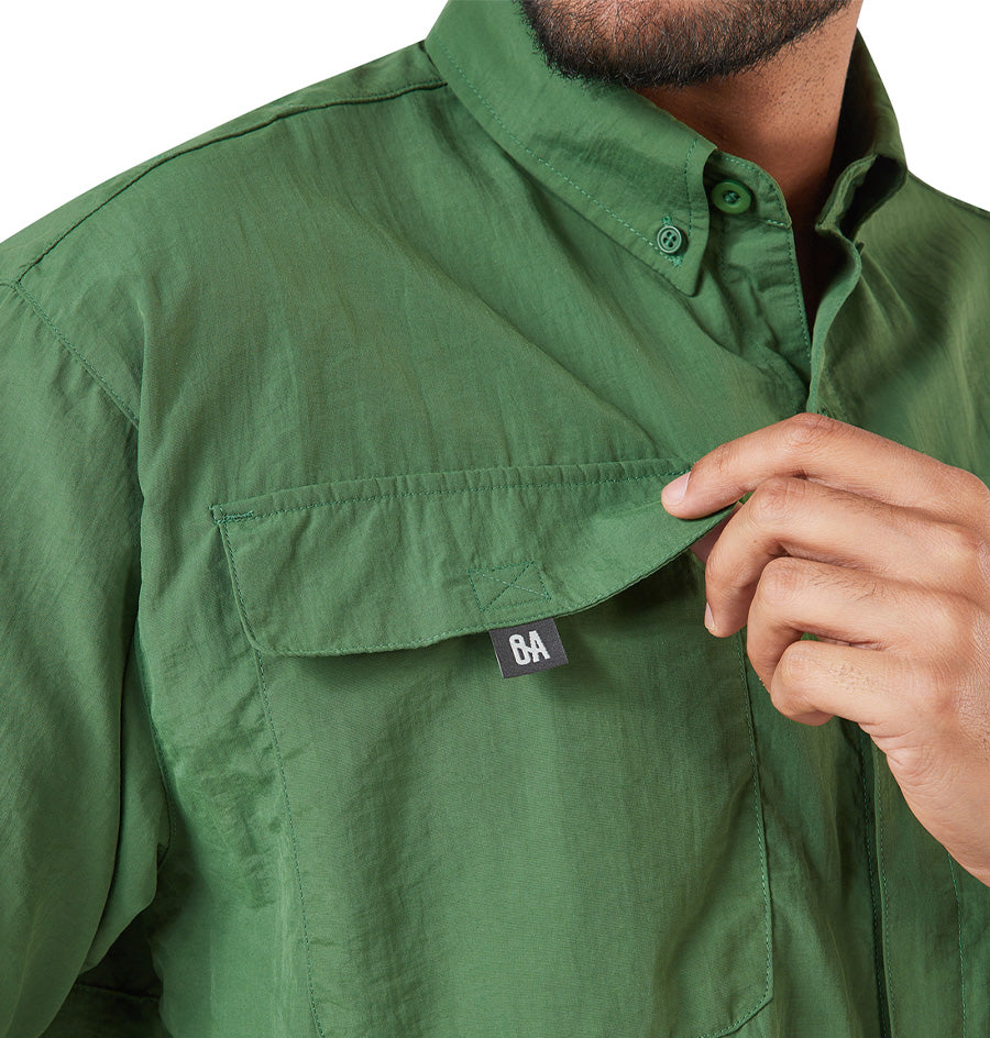 Camisa OA Coiba Manga Corta Hombre Verde | Outdoor Adventure Colombia