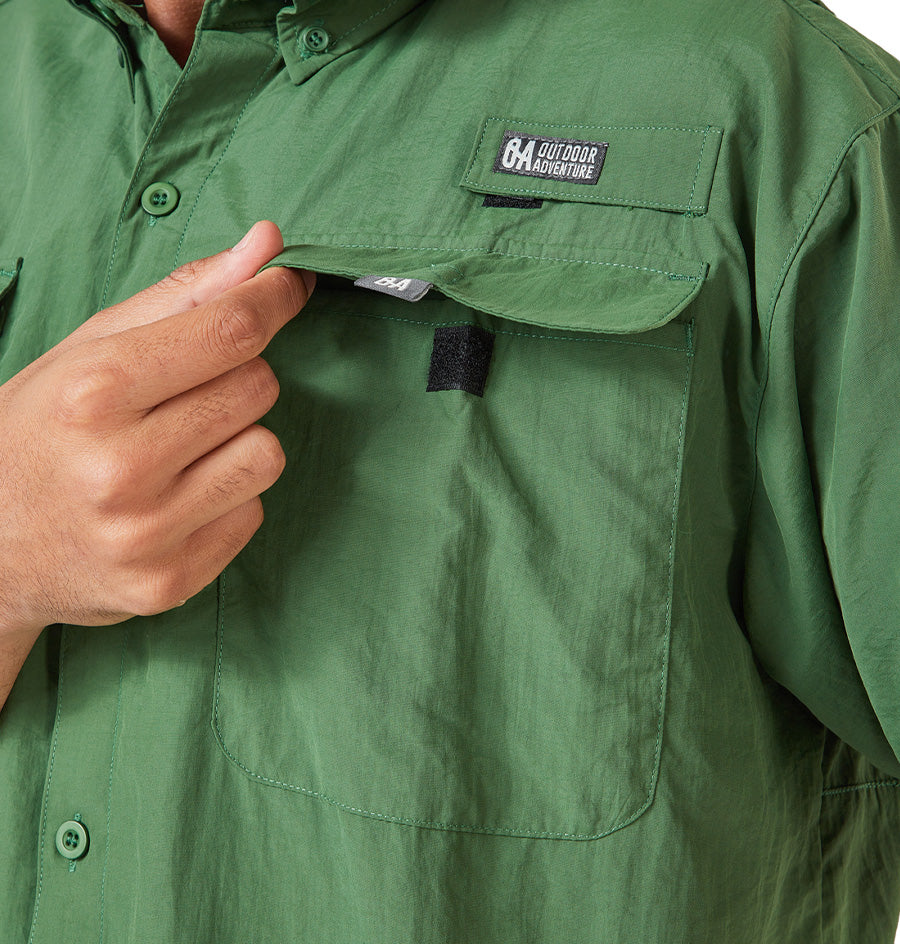 Camisa OA Coiba Manga Corta Hombre Verde | Outdoor Adventure Colombia