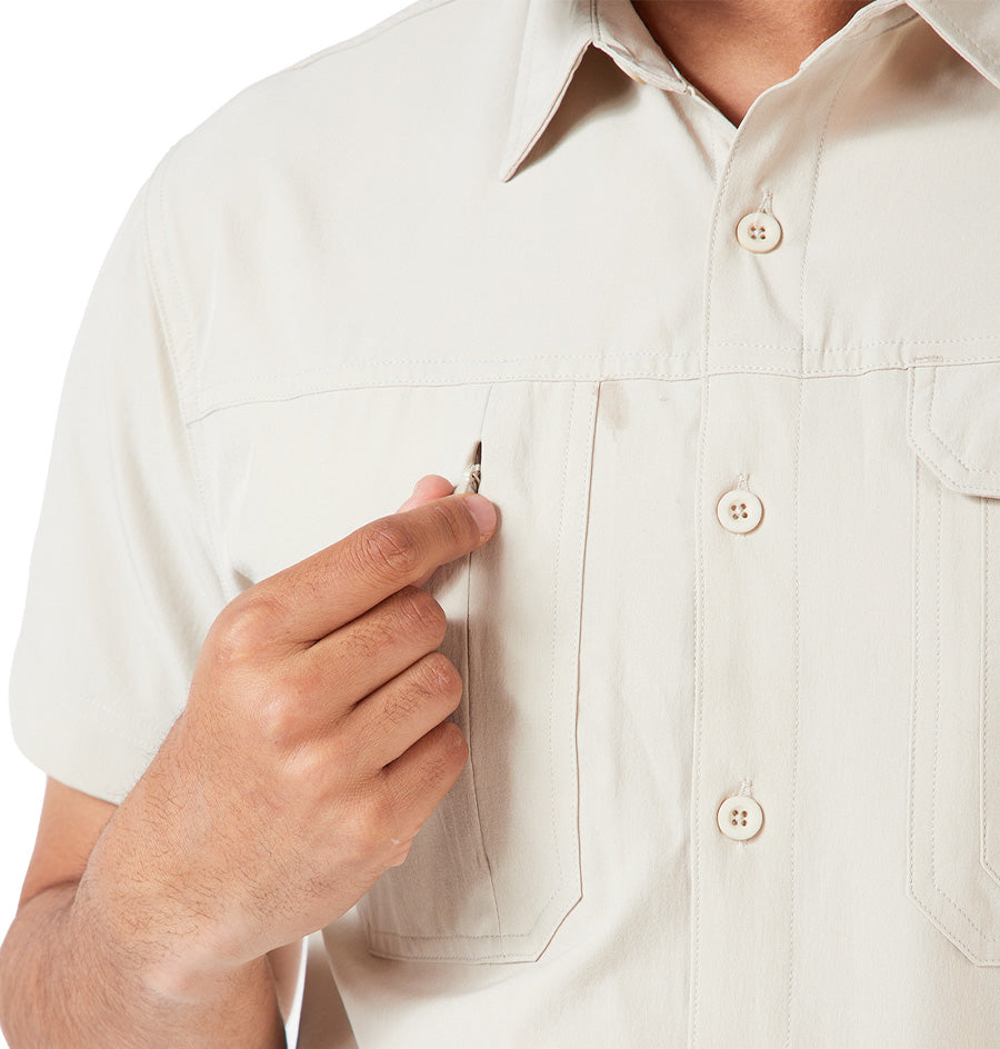 Camisa OA Las Perlas Manga Corta Hombre Khaki | Outdoor Adventure Col