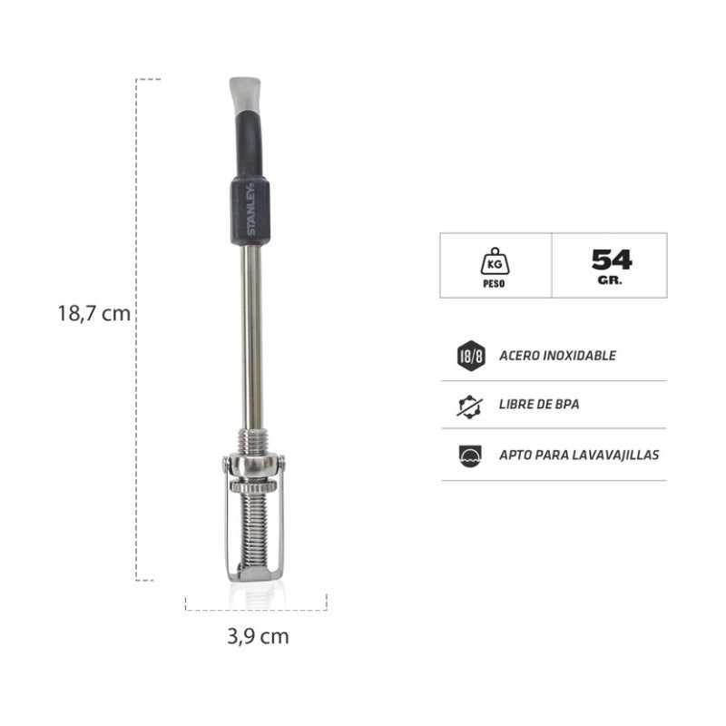 BOMBILLA PARA MATE SPRING BLACK / STANLEY