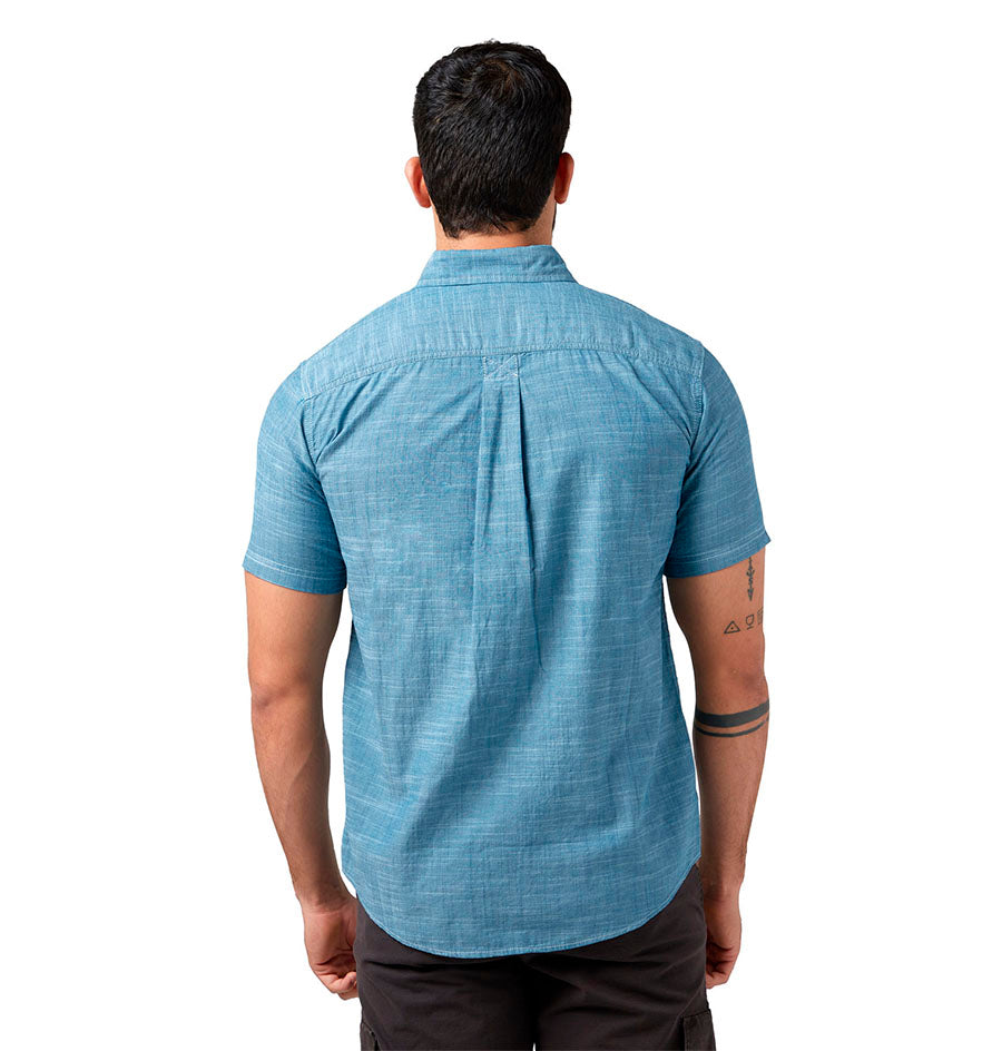 Camisa Manga Corta Bauer Guide Azul Hombre | Outdoor Adventure Colombia