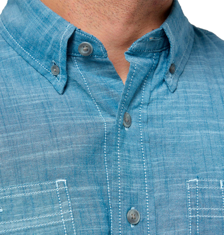 Camisa Manga Corta Bauer Guide Azul Hombre | Outdoor Adventure Colombia