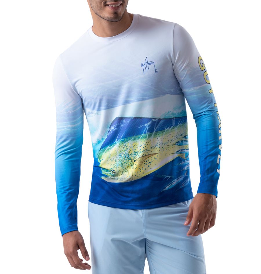  Guy Harvey Camiseta de manga larga para hombre con protección  solar UPF 30+, Azul celeste : Ropa, Zapatos y Joyería