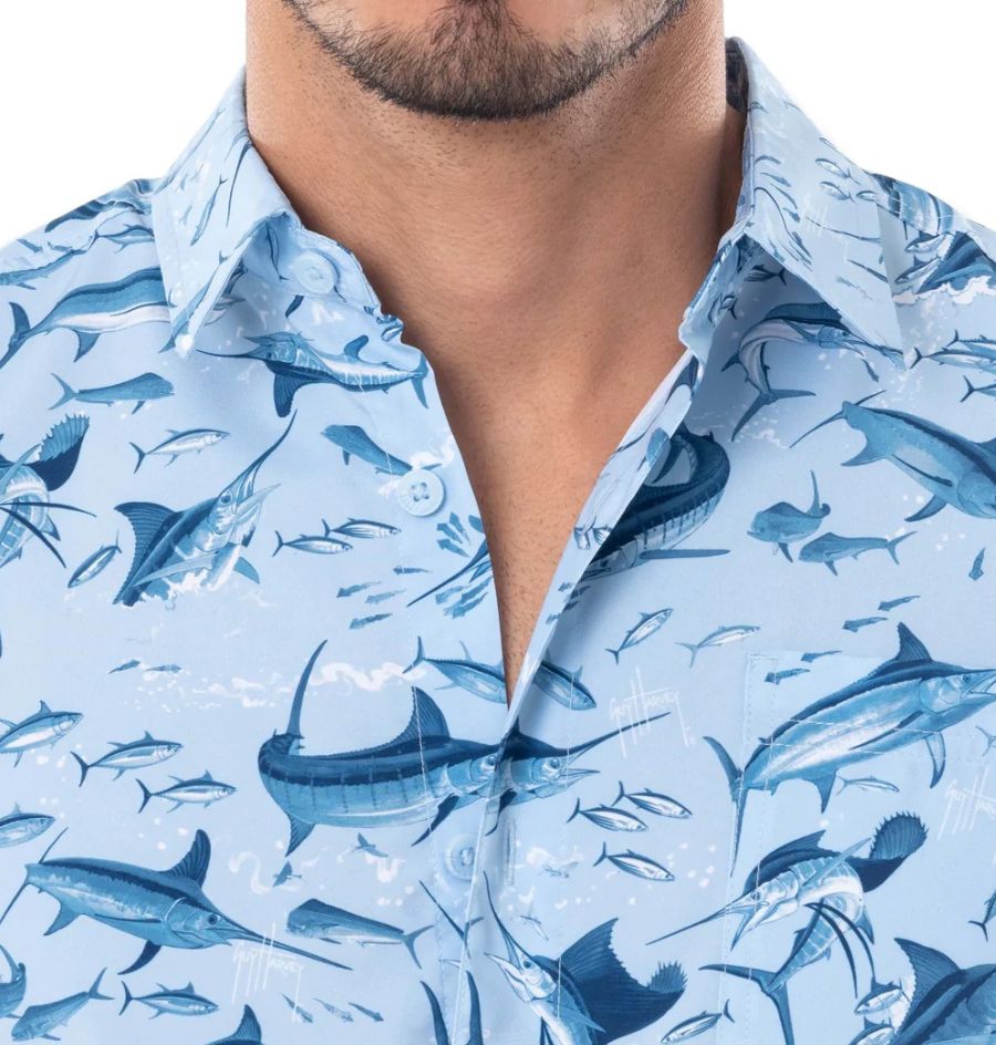Camisa Manga Corta Guy Harvey Tonal Bills Hombre | Outdoor Adventure