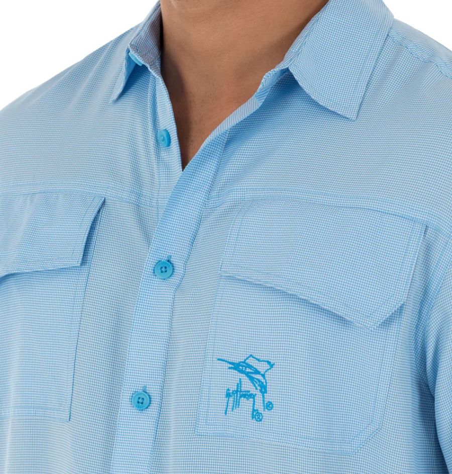 Camisa Manga Corta Guy Harvey Cationic Fishing Hombre | OA Colombia