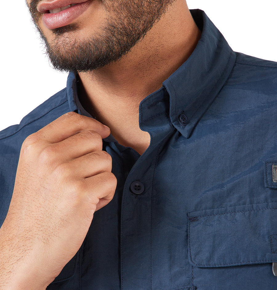 Camisa OA Coiba Manga Corta Azul | Outdoor Adventure Colombia