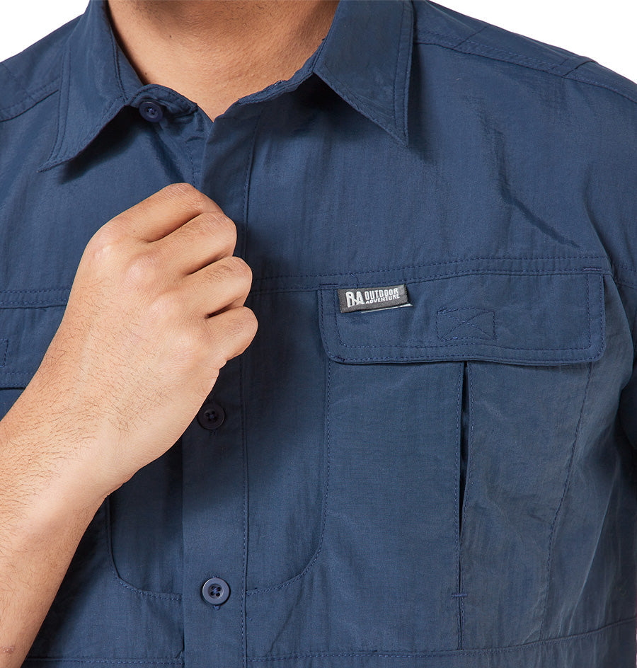 Camisa OA Gamboa Manga Corta Hombre Azul | Outdoor Adventure Colombia