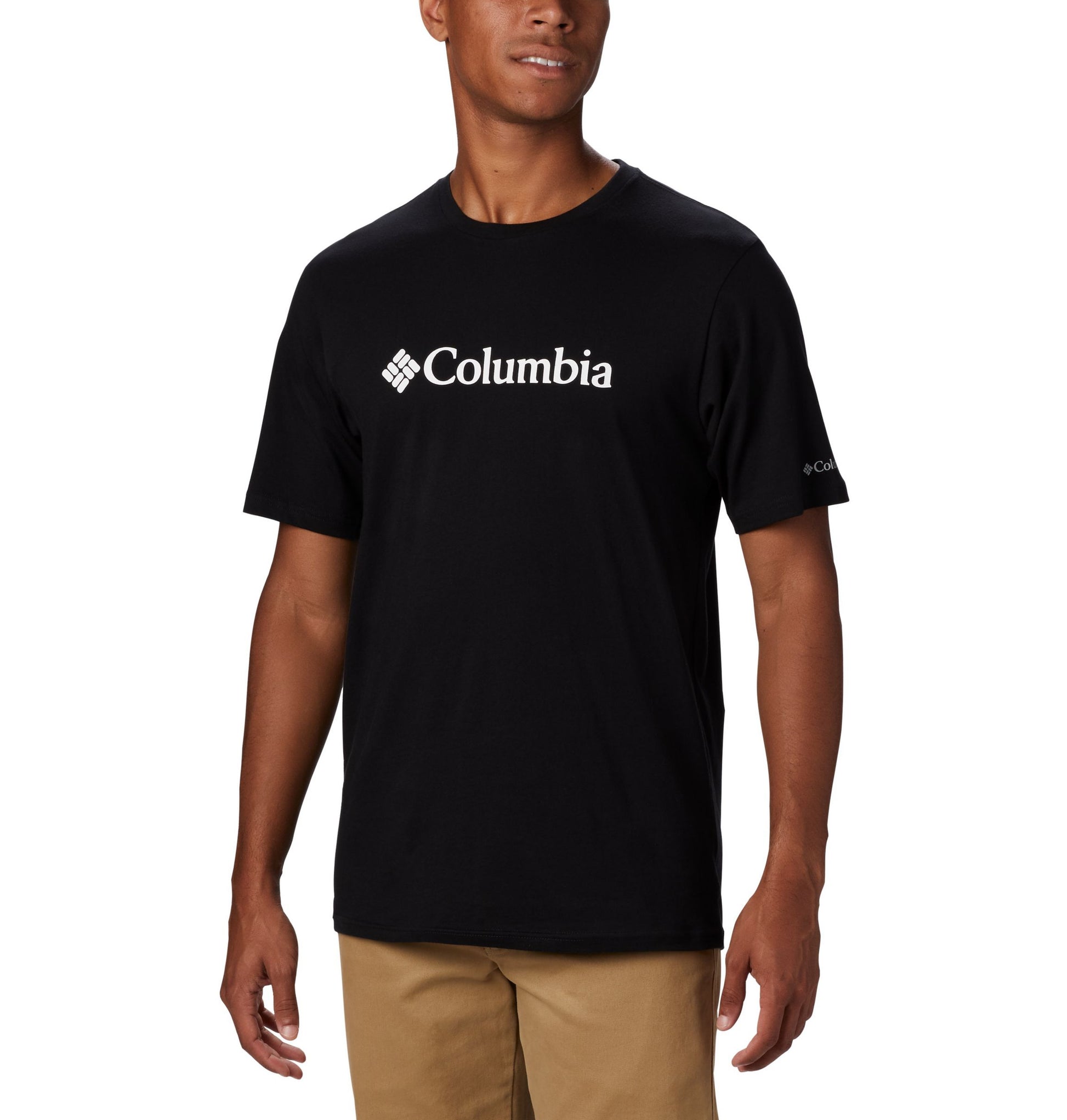 Camiseta Columbia Logo Manga Corta Hombre Negra | Outdoor Adventure Colombia