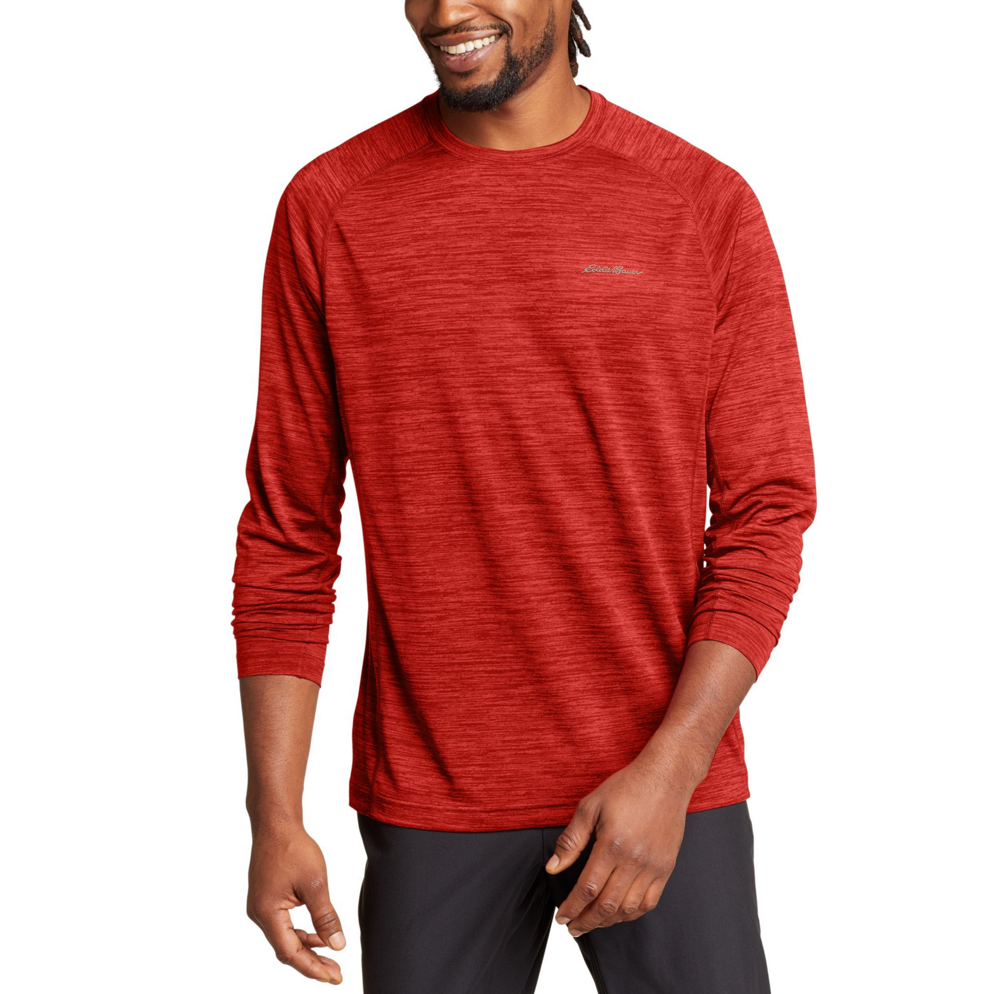 Camisa ML Resolution Tee Eddie Bauer Hombre Rojo | Outdoor Adventure Colombia