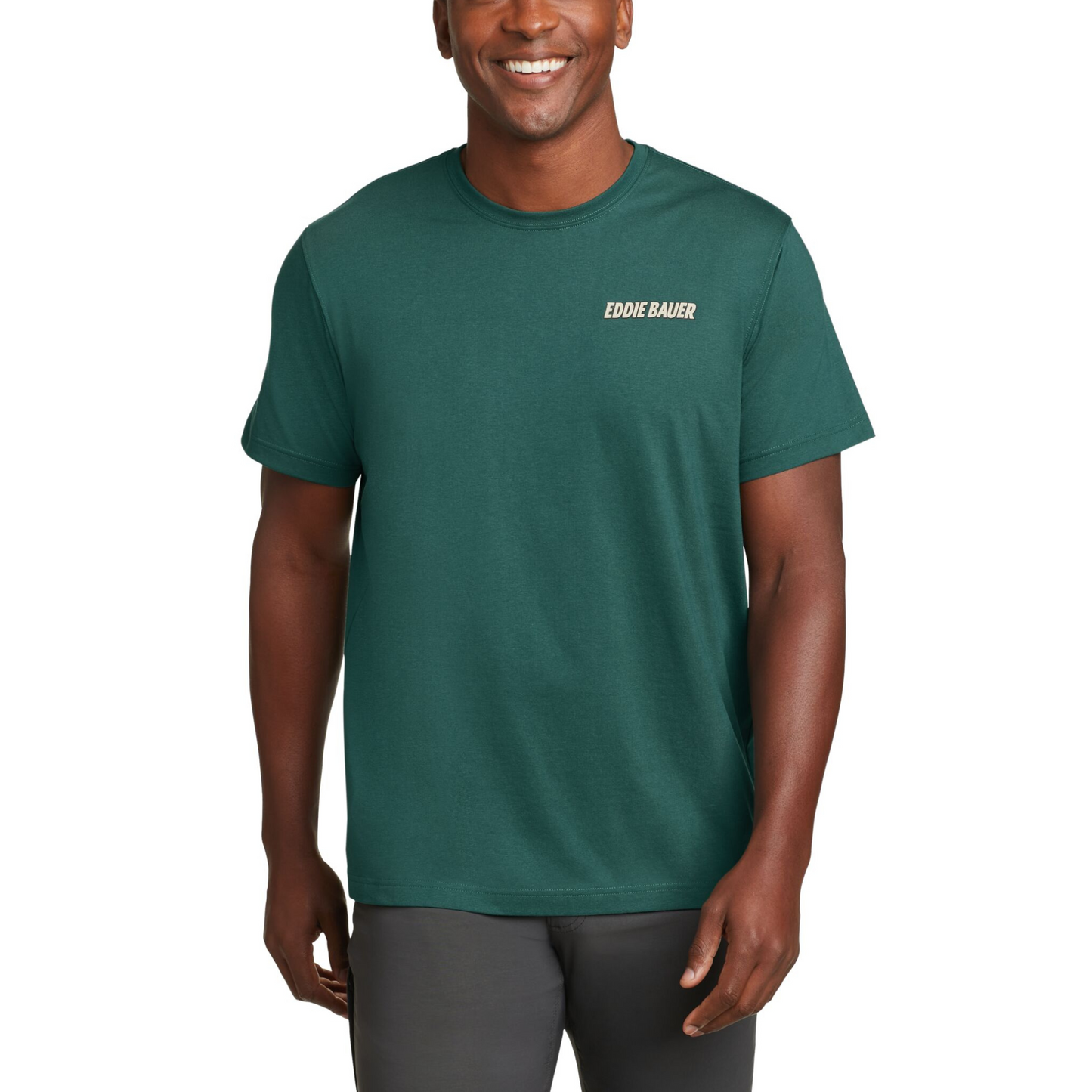 Camiseta Eddie Bauer Camp Scene Hombre Verde | Outdoor Adventure Colombia