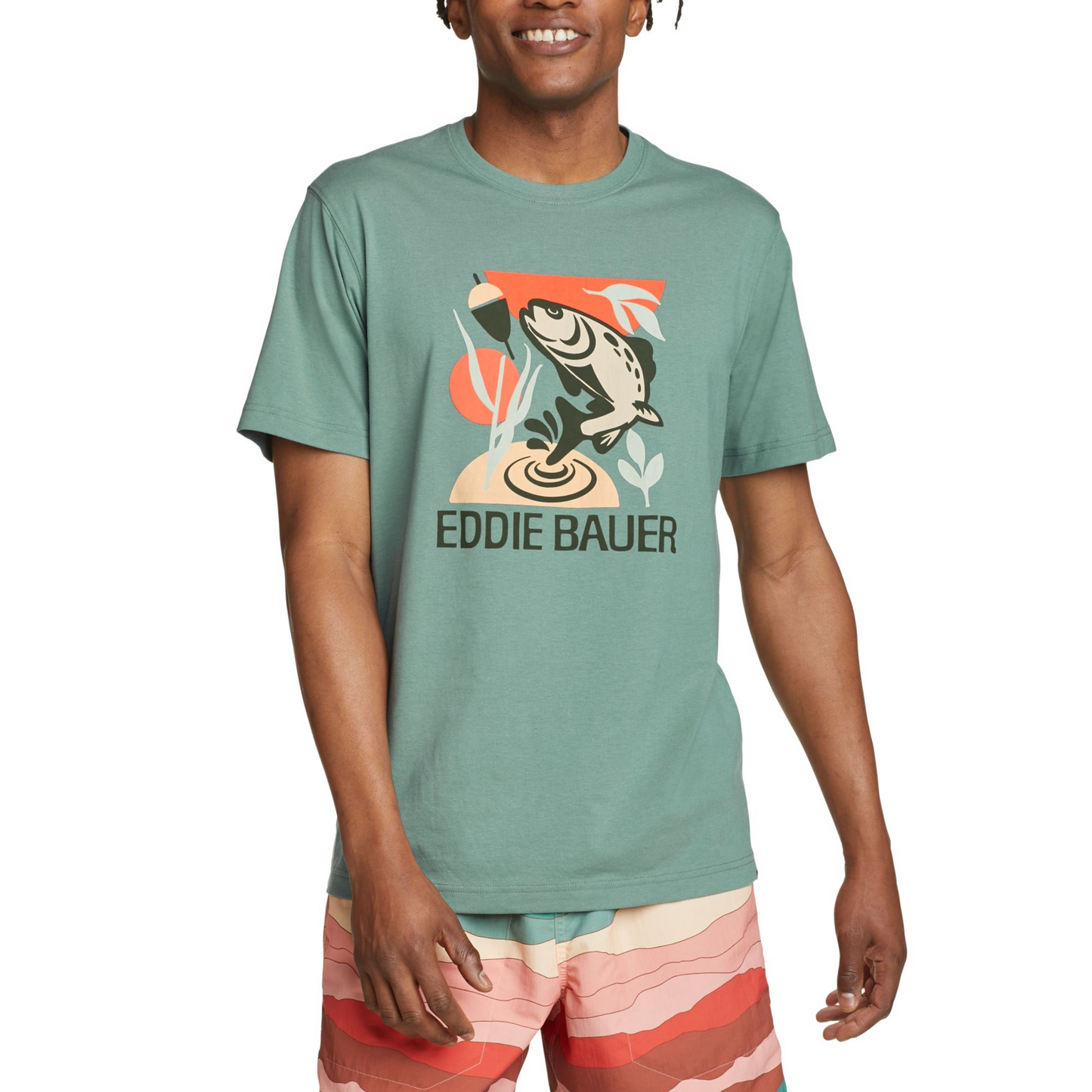 Camiseta Eddie Bauer Reel Em In Hombre Verde | Outdoor Adventure Colombia