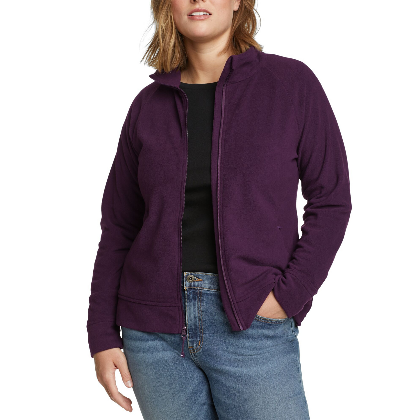 Fleece Polar Eddie Bauer Quest Full Zip Mujer Morado | Outdoor Adventure Colombia