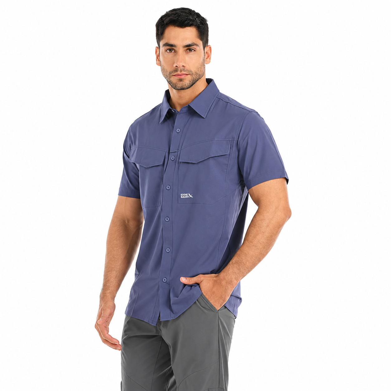 CAMISA HOMBRE/ ADVENTURE QUEST MC / EDDIE BAUER