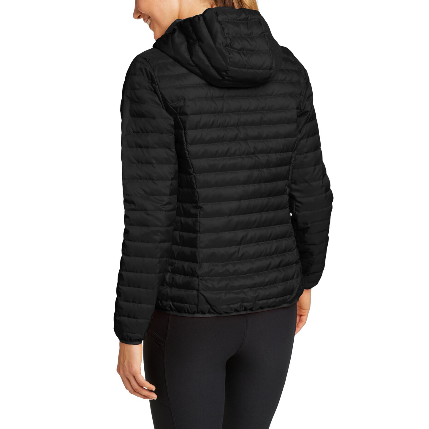 Chaqueta Microlight Down Hooded Eddie Bauer Mujer Negra | Outdoor Aventure Colombia