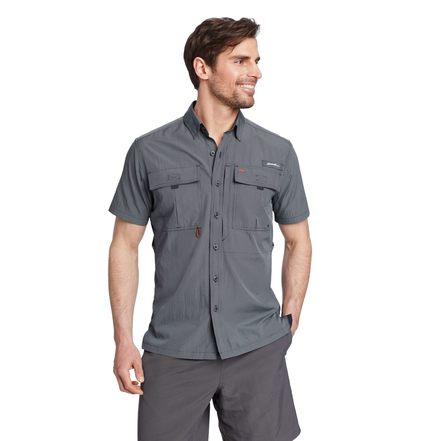 Camisa Eddie Bauer UPF Guide 2.0 Hombre Gris | Outdoor Adventure Colombia