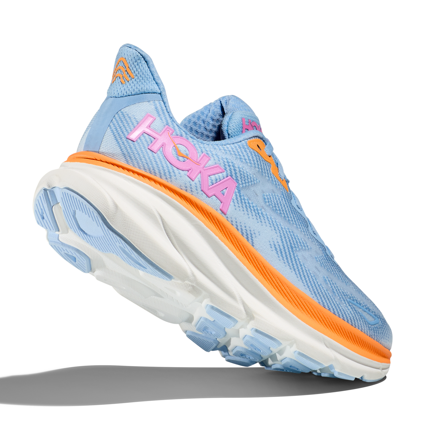 Tenis Running HOKA Clifton 9 Mujer Azul con Rosado | Outdoor Adventure Colombia