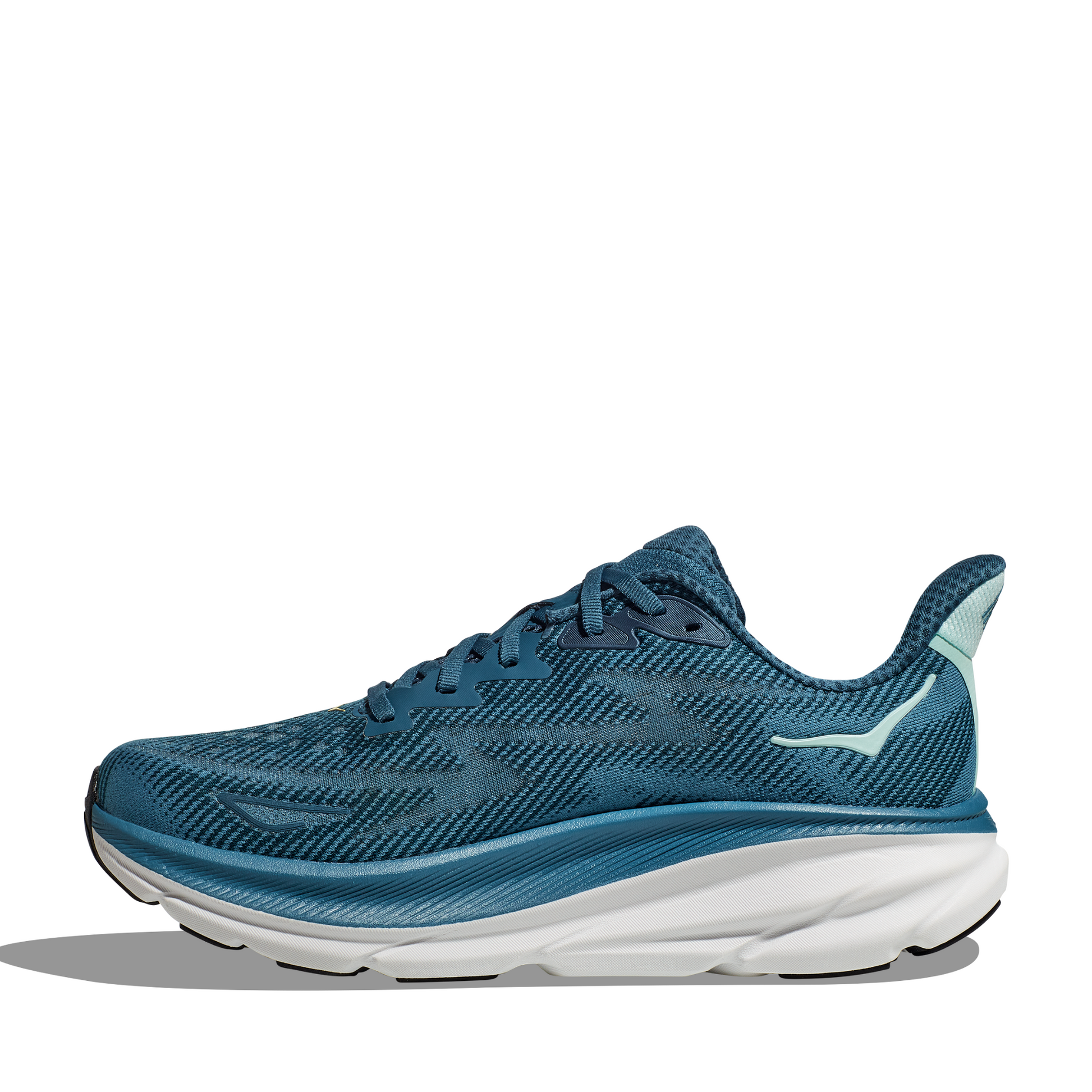 Tenis Running HOKA Clifton 9 Hombre Azul con Amarillo | Outdoor Adventure Colombia