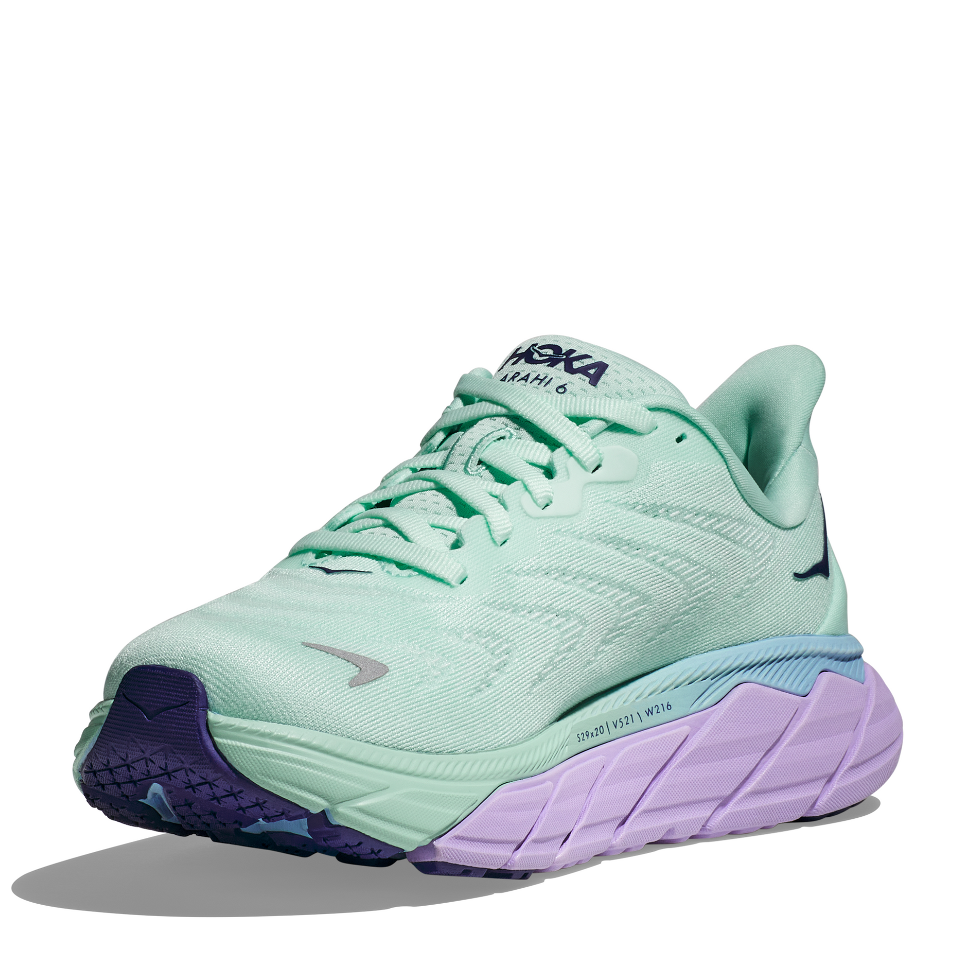 Tenis Running HOKA Arahi 6 Mujer Verde con Morado | Outdoor Adventure Colombia