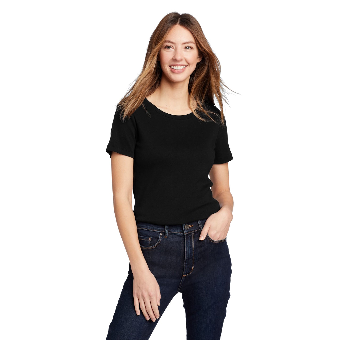 SUETER MUJER/ FAVORITE CREW MANGA CORTA / EDDIE BAUER
