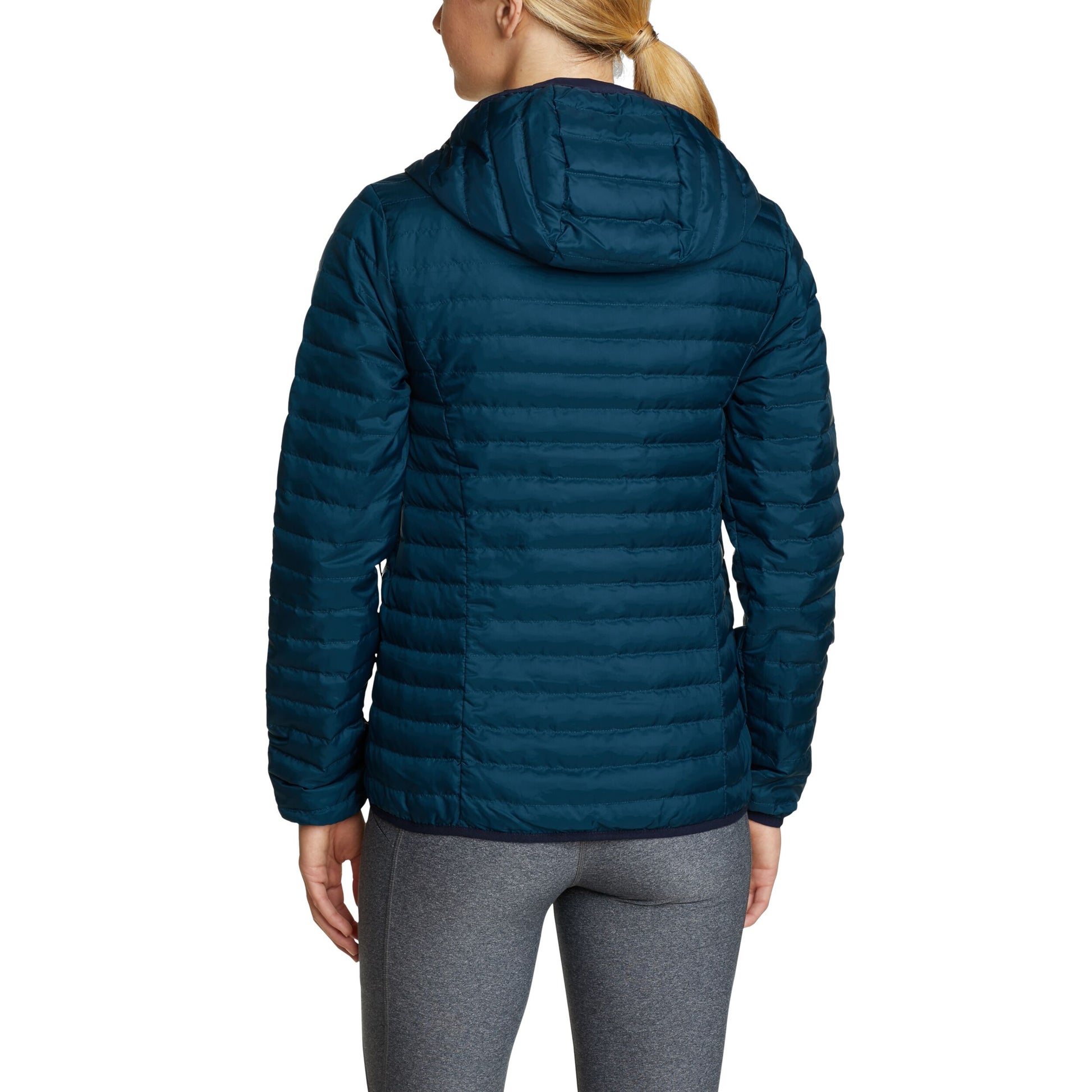Chaqueta Microlight Down Hooded Eddie Bauer Mujer Azul | Outdoor Aventure Colombia