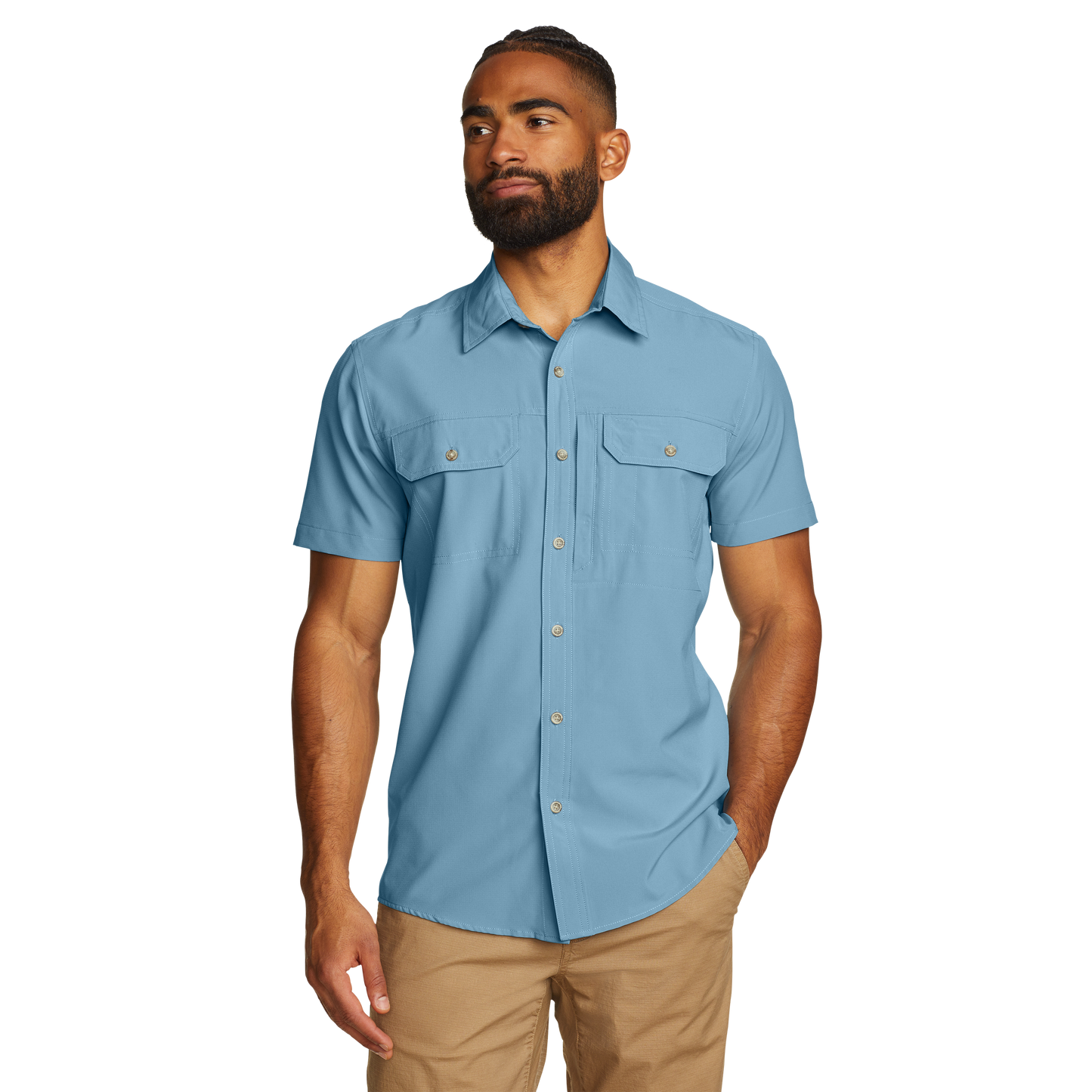 CAMISA HOMBRE/ ATLAS EXPLORATION FLEX MC / EDDIE BAUER