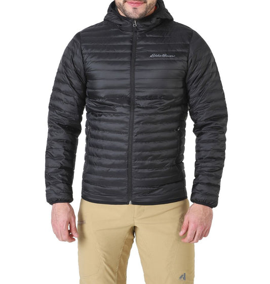 Chaqueta Eddie Bauer Microlight Hooded Negra Hombre | Outdoor Adventure Col