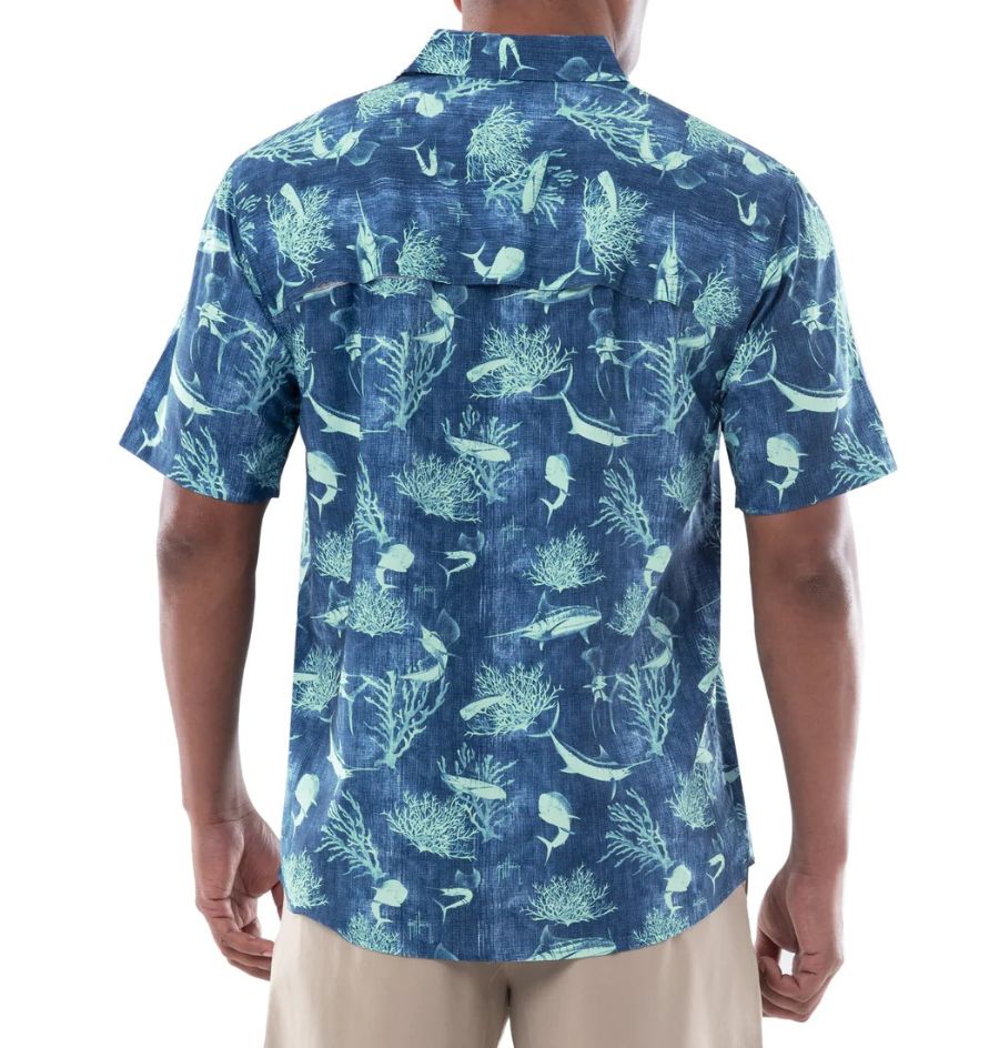 Camisa Manga Corta Guy Harvey Printed Fishing Hombre | OA Colombia