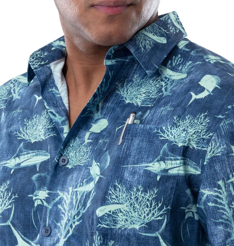 Camisa Manga Corta Guy Harvey Printed Fishing Hombre | OA Colombia