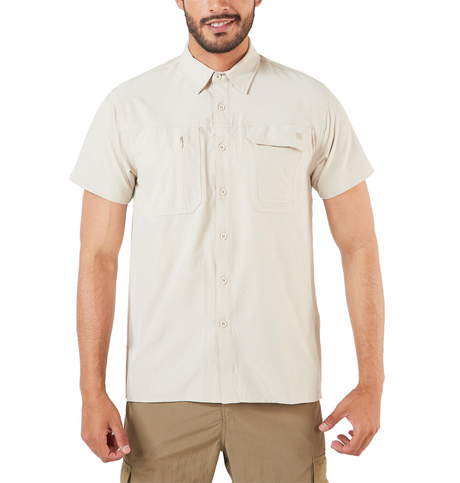 Camisa OA Las Perlas Manga Corta Hombre Khaki | Outdoor Adventure Col